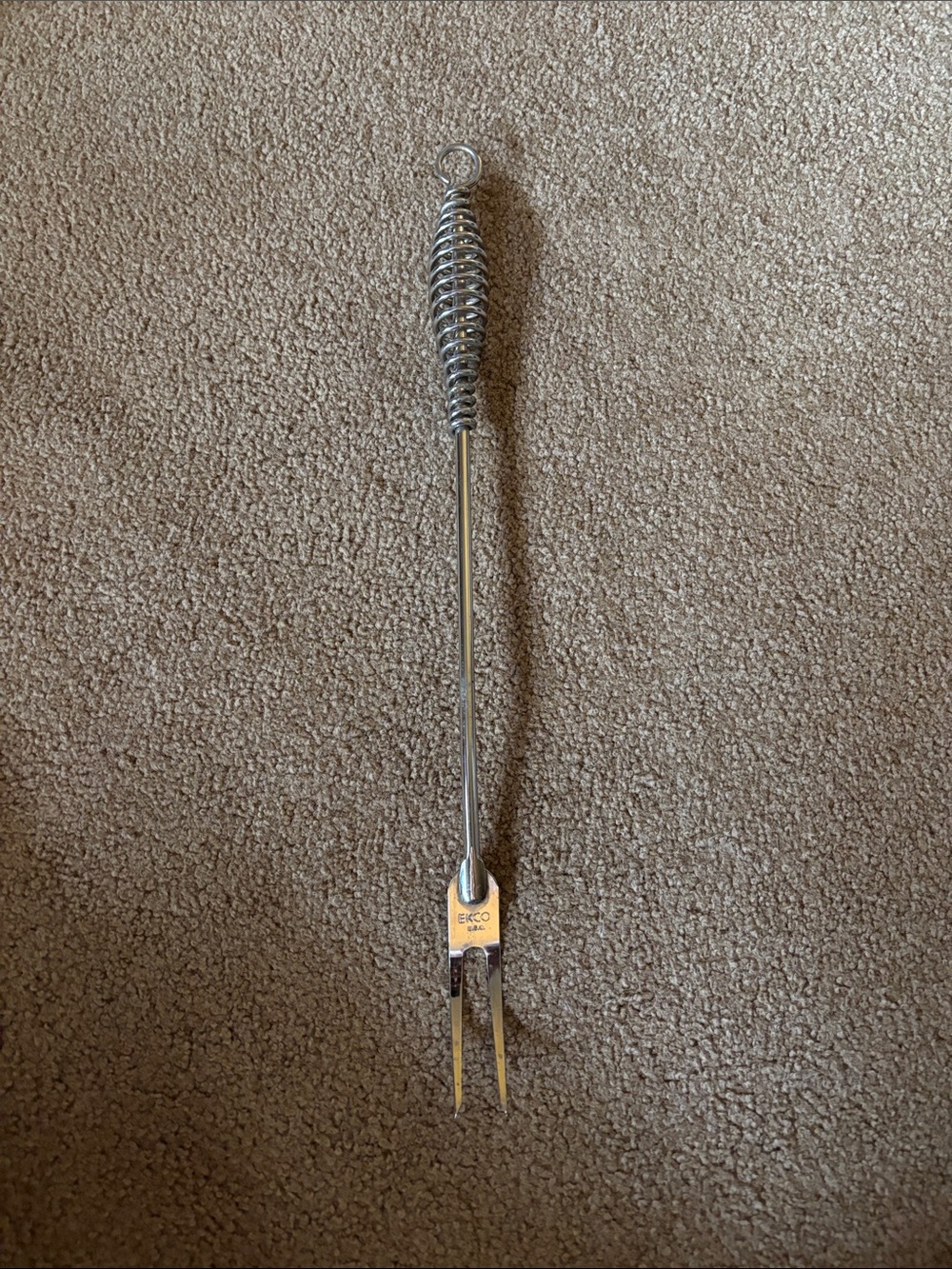 Ekco Silver Coiled-Handle BBQ Fork